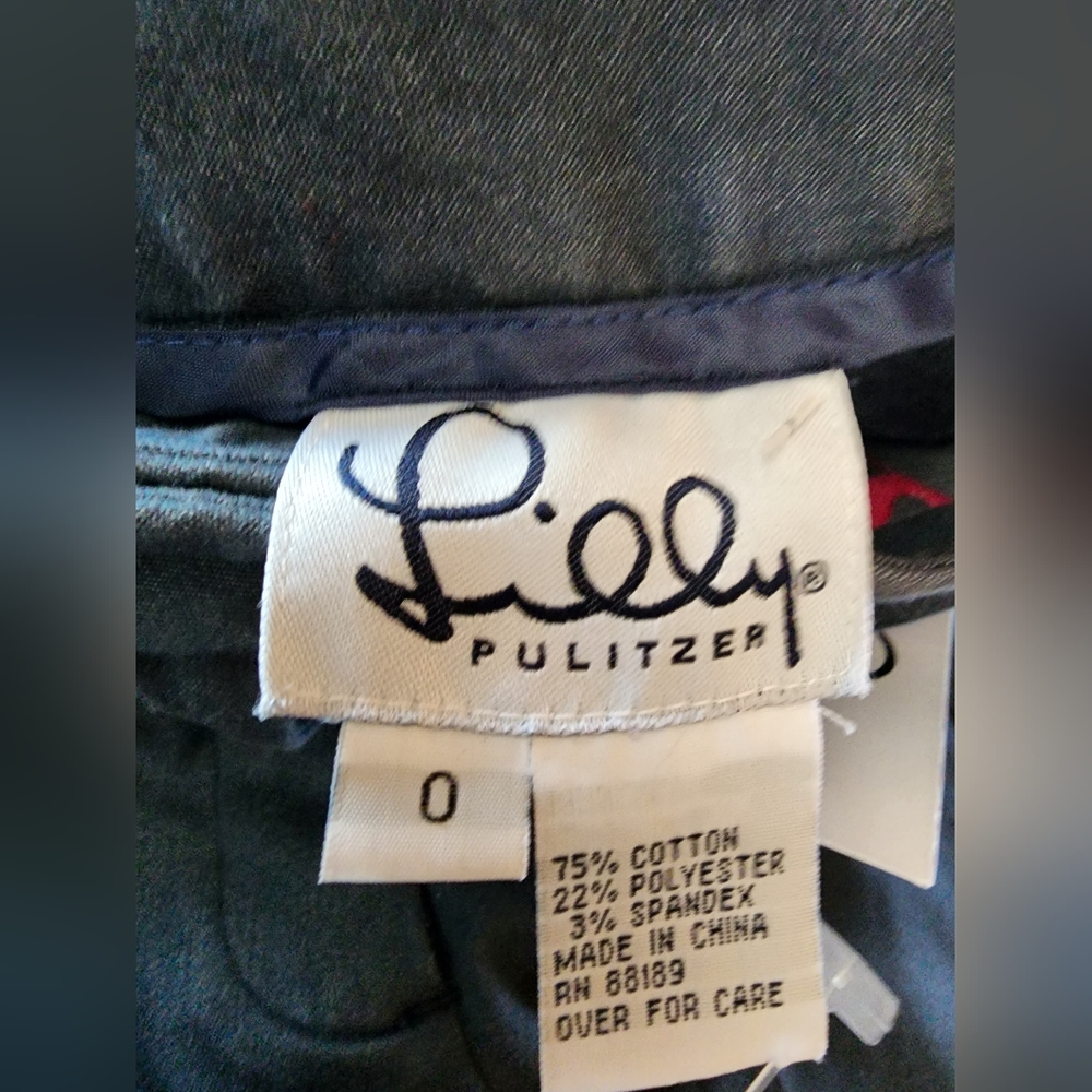 Lilly Pulitzer Whale Embroidered Pants Size 0 - Picture 2 of 11